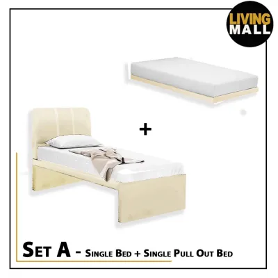 Livingmall Xanti Bed Frame With Pull Out/Folding Leg Bed Option In 2 Colour- Single and Super Single