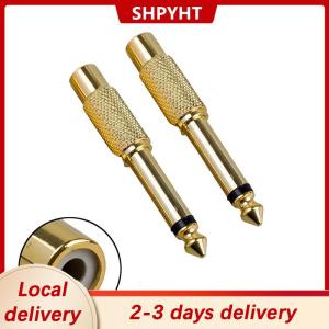 [COD] SHPYHT Local delivery Ship within 24 hours 2Pc 6.35mm 1 4  Mono Male Jack to RCA Female Plug Audio Adapter Cable Converter