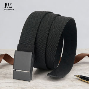 LouisWill Fashion Mens Belts Durable Nylon Belt Trendy Leisure Waist Belts 120cm Adjustable Length Scratch Resistant Belts for Men Vintage Jeans Belt for Men