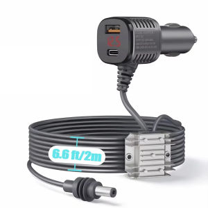 KEBETEME 105W Starlink Mini Car Power Inverter Car Charger Lighter Charger Digital Voltage Display QC3.0 USB & Type-C Dual Port Fast Charger Long Extension Cable DC Power Adapter for Starlink Mini Satellite Dish
