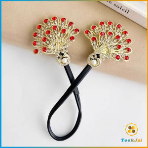 TookJai กิ๊บติดผมคริสตัลนกยูง กิ๊บเกาหลีสําหรับผู้หญิงเครื่องประดับผมจัดแต่งทรงผม Hairpin