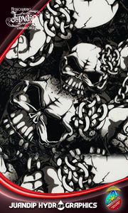 Legit Original SKL37 Hydrographics HydroDipping HydroPrinting Water Transfer Cubic Transfer Film Pattern Skull and Fist