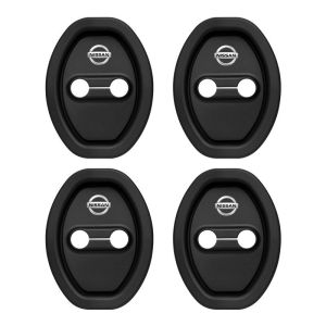 4Pcs Nissan Silicone Car Door Lock Protection Cover Door Lock Shock Absorber Silent Accessories for March Juke Skyline Terra Livina Note Xtrail Magnite Kicks Navara Serena Leaf