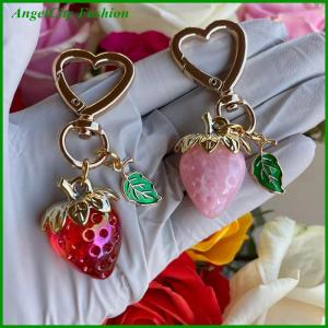 AngelCity Fashion Store Sweet Strawberry Colorful Phone Chain Handmade Keyring Bag Pendant For Women Gifts