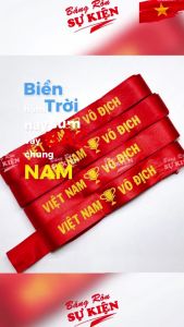 [2/9] Băng Rôn Đội Đầu Tôi Yêu Việt Nam Vải Phi Bóng Cổ Vũ Bóng Đá Đi Bão  Phụ Kiện Thể Thao Sự Kiện Ý Nghĩa