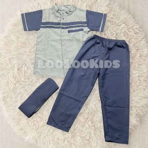Fashion Muslim Pria - Setelan Koko Anak Laki-laki Pakistan 1-8 Tahun - Stelan Baju Celana Peci Cowok Elegan Terbaru Premium