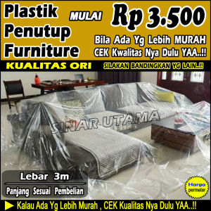 Plastik Meteran Anti Debu Penutup Funiture Funitur Bungkus pembungkus Tutup Peking Sofa Kasur Ranjang Lemari Ruangan Tembok Lantai Pelindung Spring Bed Meja Perabotan Perabot Rumah Anti Debu dan Air (meteran) 9B