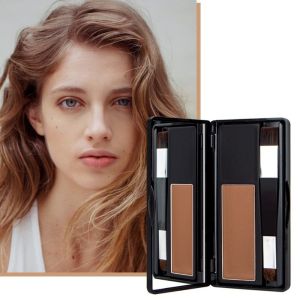 GUORE Sweat-proof Hairline Loss Concealer Waterproof Long-lasting Hair Shadow Powder Colour Transition with Brush Hairline Edge Control Powder Party Makeup