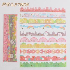 [aestheticstuff] Sticker Tepi Long Tape Border Label Colorful Aesthetic 2d Tumblr Journaling Scrapbook DIY Stiker Ins Diary Stationary Kit