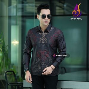 BATIK ARGO Wisnu Kemeja Batik Pria Slimfit Lapis Furing Lengan Panjang