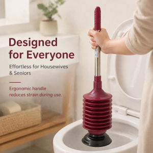 Toilet/sinks/sewer manual vacuum suckerplunger pipeline dredgertoilet pumpcleaner tools Ergonomic Toilet Plunger with Non-Slip Handle for Easy Clogging Removal  Hand Drain Plunger Small Portable Size Force Pump Cleaner Clog Remover Rubber Black
