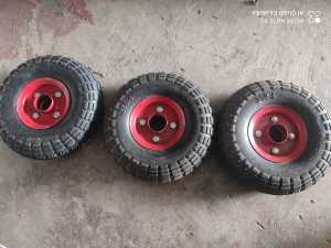 Bánh xe đẩy đỏ 350-4 (Tặng kèm 1 bộ bi/1sp 6203) Đk 25cm Shop Banhxekeo37rc