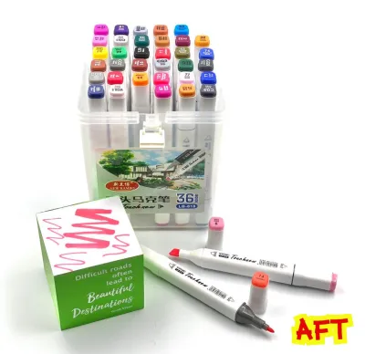 AFT TOUCHNEW 36pcs. Colors Set Art Markers Brush Pen Sketch Alcohol Based Markers Dual Head Manga Drawing Pens Art Supplies