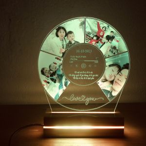 Đèn led 3d in ảnh gia đình - Mẫu đĩa nhạc