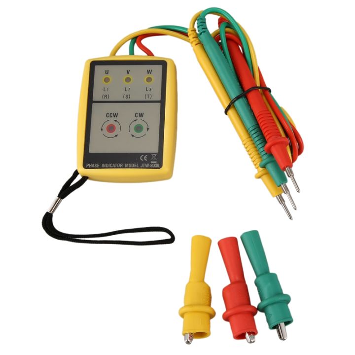 JTW-8030 Portable 3 Phase Sequence Meter Multimeter Presence Rotation ...