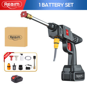 REAIM Pressure Washer Cordless Portable Power Water Jet Rechargeable Machine Lithium Battery Wireless Car Washer 
