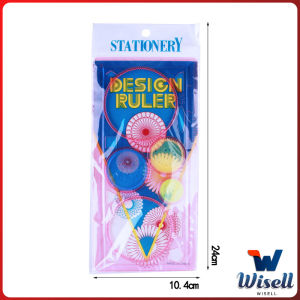 W.EL ไม้บรรทัดวาดลวดลาย ไม้บรรทัดรูปทรงเรขาคณิต วาดรูปดอกไม้ สวยงาม ฝึกสมอง ruler set มีสินค้าพร้อมส่ง