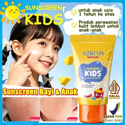 Tabir Sinar Matahari Anak SPF50+ PA++++ 30g untuk Wajah & Tubuh - Perlindungan UVA/UVB & Cahaya Biru Formula Lembut dengan Niacinamide & Ceramide Melindungi Kulit dari Polusi Membuat Kulit Lembut & Cerah Cocok untuk Aktivitas Harian & Luar Ruangan