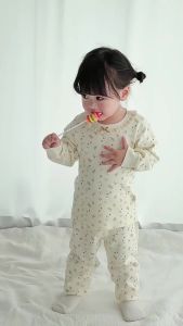 Baby two-piece autumn clothing set pure cotton a Spring and autumn style baby pajamas home clothes childrens thermal underwear