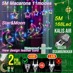 5M 10Hanging hari raya lights 11modes LED Fairy lights outdoor Curtain Fairy String Lights For hari raya decoration