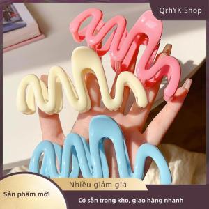 Hàng có sẵn✨ Dopamine kem màu hình học sóng dòng trở lại đầu tóc móng vuốt tóc Clip Phụ Nữ Cô Gái kẹp tóc đuôi ngựa Phụ kiện tóc trang trí
