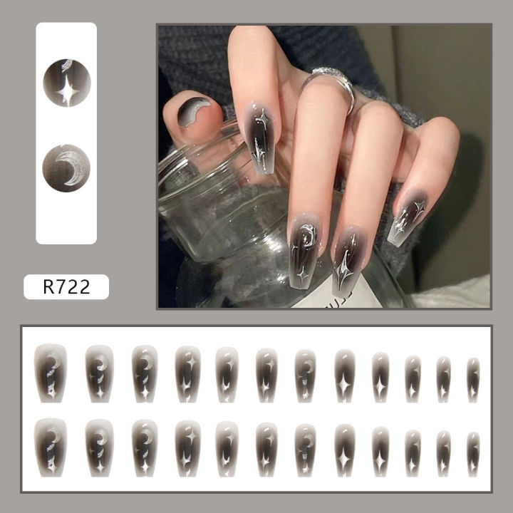 Buy Secret Lives Acrylic Designer Artificial Nails Extension Matte Black  Golden Glitter and White Design 24 pcs Set with Manicure Kit Online at Best  Prices in India - JioMart.