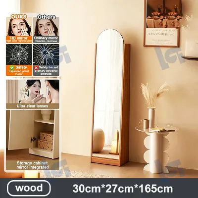 Floor Full-length Mirror Cabinet Hidden 5layer Storage Cabinet Minimalist Storage Mirror Cabinet