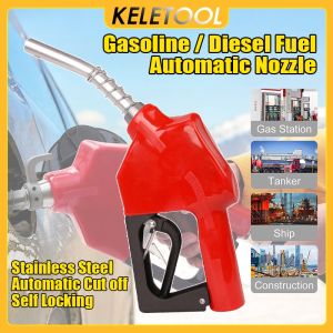 Automatic fuel gun aluminum and PVC fuel pump handle with 360 ° rotating joint stainless steel fuel injector nozzle