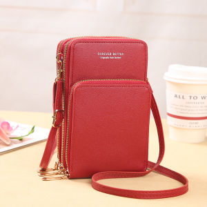 Hype Fashion 🌈 Ready Stock 🌈 2023 large-capacity multi-functional solid color fashion simple shoulder small bag touch screen messenger mobile phone