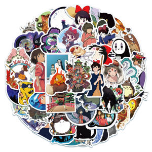 50 PCS GAYA Koleksi animasi Hayao Miyazaki LUCU stiker untuk Buku Tempel/Buku Harian/HP/Dekorasi Laptop/Sticker Helm Tahan Air Vinil/Stiker Tablet Ponsel stiker tahan air berperekat
