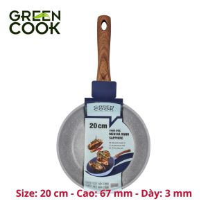Chảo chống dính đáy từ chảo đúc men đá xanh sapphire Green Cook GCP09-IH công nghệ Hàn Quốc