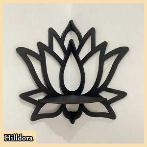 [Hilldora] 1Pc Lotus Shelf Display Essential Oil Rack Candles Stone Floating Wall Shelf Modern Home Decoration Wall Decor Gift