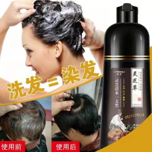 K0730 Mido Black Lingzhi Herbal One Wash Black Shampoo 500ml / 美度黑灵芝草一洗黑洗发水500ml