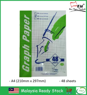 Uni Paper Graph Paper A4 2mm Square Graph 48 Sheets Pack (S-35)
