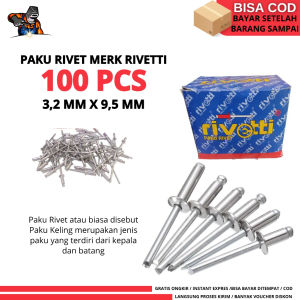 Paku Rivet Rivetti 423 Size 3.2mm x 7mm Isi 1000pcs Paku Rivet Rivetti Ecer 100pcs