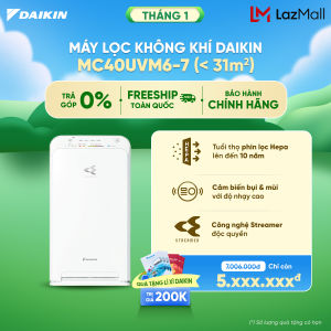 [MIỄN PHÍ SHIP]Máy Lọc không khí Daikin MC40UVM6-7 - Phù hợp phòng 31m2 - Phin lọc tĩnh điện Hepa sử dụng 10 năm - Công nghệ Streamer độc quyền