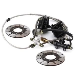 kkmf Foot brake Rear Hydraulic Double Disc Brake Caliper System With Oil Cup For 150cc 200cc 250cc ATV UTV Buggy Quad Dirt Bike Parts 6K4N7
