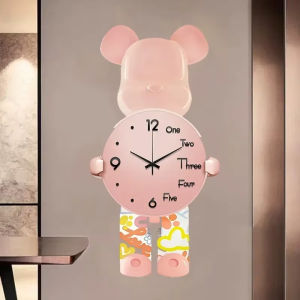 2025 Creative Bear Desktop Clock Bear Silent Clock Study Bedroom Home Silent Walk Clock Decoration Living Room Home Accessories Indoor