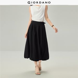 Giordano Women Belted half elastic waist bubble skirt Free Shipping 18466008