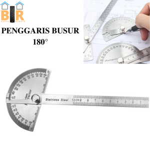 Penggaris Busur 180 Derajat Bahan Stainless Steel Goniometer Alat Ukur Sudut