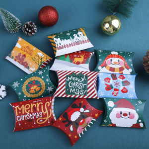 YESPERY 10PCS Christmas Party Gift Candy Box Xmas Gift Box Merry Christmas Snowmen Snowflakes Packaging Bags