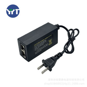 [w/power cord] 48V 0.5A/24V 1A Desktop POE Splitter Power Injector Surveillance CCTV Ethernet Adapter