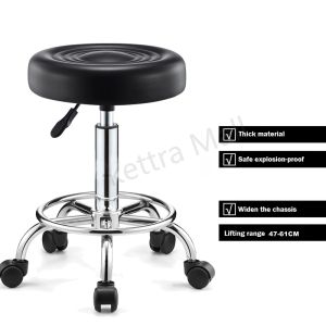 Bar Stool Bar Chair Office Salon Home Stainless Rolling Stool Lifting Beauty Stool Home Rotating Round Bar Stool Swivel Chair Barber Shop Chair Backrest Tattoo Stool Height Adjustable