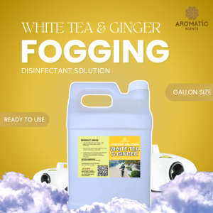 White Tea & Ginger Scent Fogging Disinfectant Solution – Gallon Size Ready-to-Use Formula for Fogging Machines
