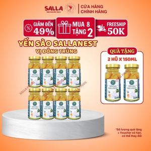 10 Hũ Yến sào SALLANEST 35% Yến tươi vị ĐÔNG TRÙNG - 10 Hũ cao x 150ml - MUA 8 TẶNG 2