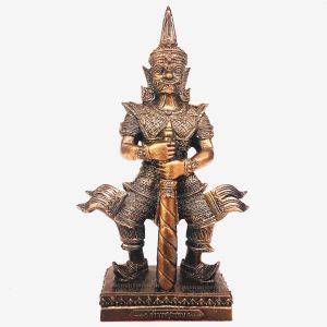 ท้าวเวสสุวรรณ หน้ายักษ์ เทพแห่งคลังสมบัติ ฐานกว้าง 5 นิ้ว สูง12 นิ้ว เนื้อแร่เหล็กน้ำพี้ จากบ่อเหล็กน้ำพี้ จ.อุตรดิตถ์