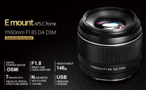 YONGNUO YN50mm F1.8S DA DSM  Standard Prime Lens APS-C Frame Auto Focus with Manual for Sony E-Mount  Mirroless Camera A6000 A6100 A6300 A6400 A6500 A6600 A7M1 A7M2 A7M3 A7M4 A7R1 A7R2 A7R3 A7R4 A7C A7S1 A7S2 A7S3 A9 Zve10
