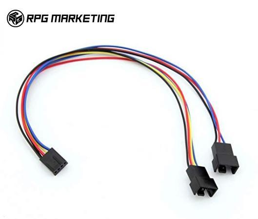 PC Fan Connector PWM Thermostat Pin Female To 2x 4pin/3pin Male Extension  Cable
