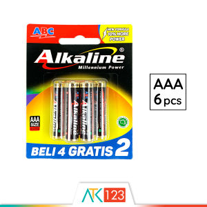 Baterai Alkaline AAA / A3 isi 6 (4+2) Buah / Battery ABC Alkaline LR03/AAA/A3 4B+2B