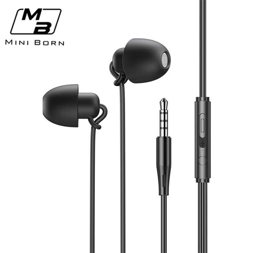 Wired In-ear Earbuds Noise Cancelling Silicone Sleeping Headphones_voghion.com